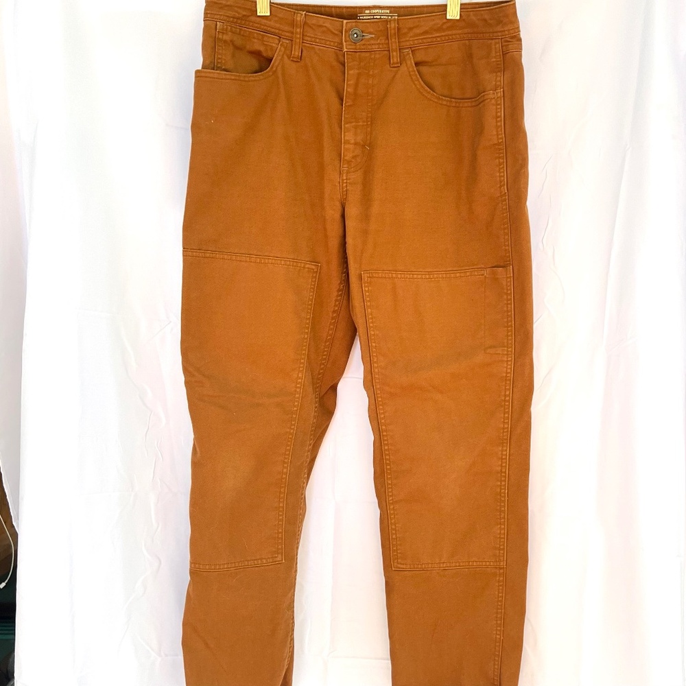 REI Cooperative Double Knee Carpenter Jeans Pants Men's 34x32 Tan/Brown